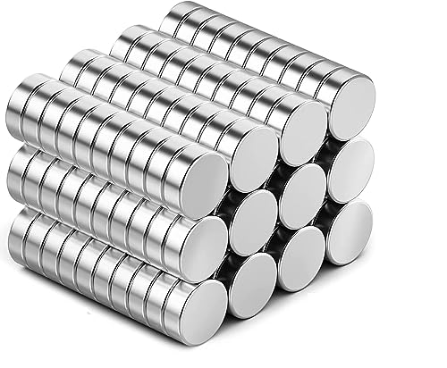 WATELL Neodymium Magnets - 40 Pcs, Strong Office & Home, 6x3mm Fridge & Classroom, Silver