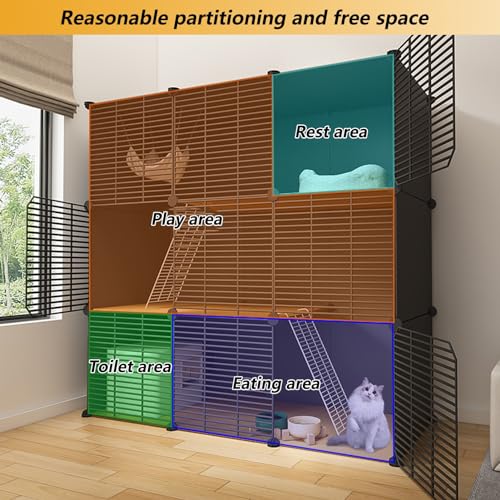 Cage d'intérieur pour chat spacieuse enclos lapins 75x39x73cm