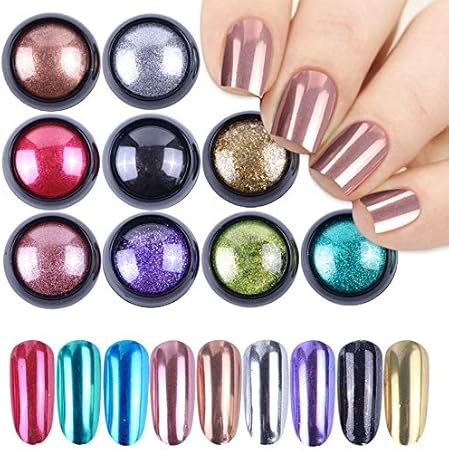 Amazon 12ボックス ローズゴールド シルバー ミラー ネイルパウダー ネイルパーツ ジェルネイル パウダー メタリックネイル Soul Love グリッター ラメ 通販