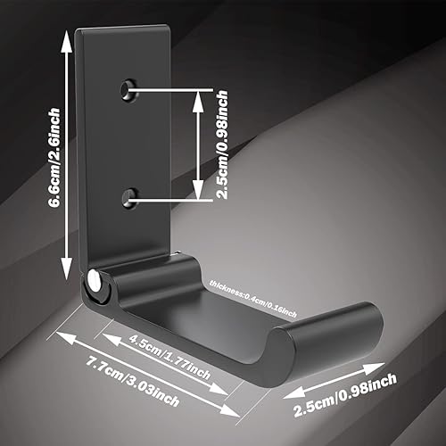 Miniatura 3 de 12 ganchos plegables de 3 pulgadas, ganchos plegables dorados y negros, ganchos de pared de aleación de aluminio, soporte para auriculares montado