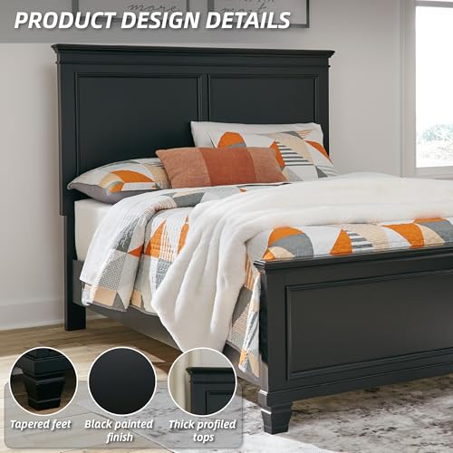 Image of Signature Design by Ashley Lanolee Transitional Full Panel Bed, Black