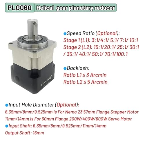 Réducteur planétaire de vitesse 3:1 pour moteur pas à pas industriel 6.35mm