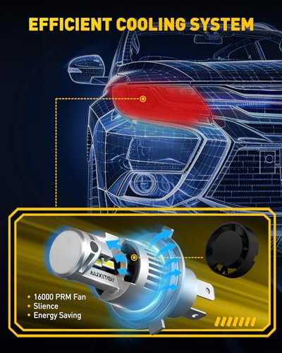Image of AUXITO H4 Fog Light Bulb, 900% Brightness, CSP LED Chips Fog Lamps Replacement, Play and Plug, Pack of 2