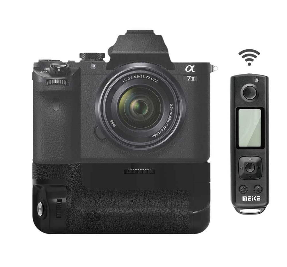 Batteriegriff Kompatibel mit Sony A7 II A7RII A7SII Inkl. Funk-Timer-Fernauslöser ähnlich VG-C2EM MK-A7 II Pro Akkugriff perfekt für Hochformat
