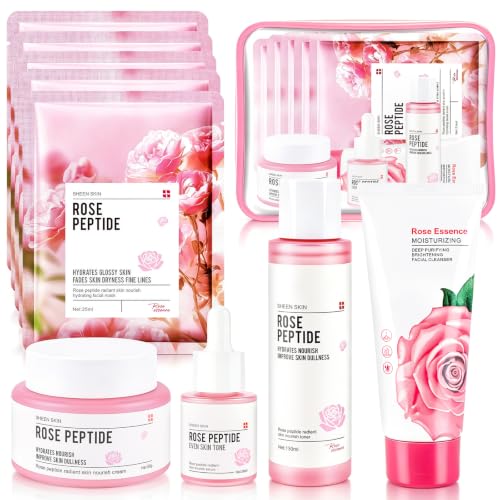 Rosas Set de Cuidado Facial 9 Piezas, Limpieza y Cuidado Facial