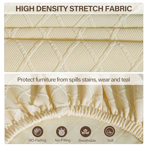 CZL-Dining-Chair-Seat-Covers-Set-of-6-for-Dining-Room-Chairs-with-Armrest-Upgraded-Zipper-Dining-Chair-Slipcover-Water-Repellent-Washable-Jacquard-Stretch-Dining-Table-Seat-CoversBeigeSet-of-6 CZL Dining Chair Seat Covers Set of 6 for Dining Room Chairs with Armrest Upgraded Zipper Dining Chair Slipcover Water Repellent Washable Jacquard Stretch Dining Table Seat CoversBeigeSet of 6