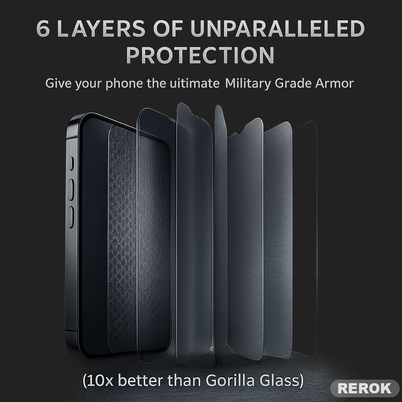 Image of Military-Grade Tempered Glass Screen Protector Compatible with Nothing Phone 2 [Pack of 2] | Edge-to-Edge, Oleophobic, Case Friendly, Easy Installation Kit