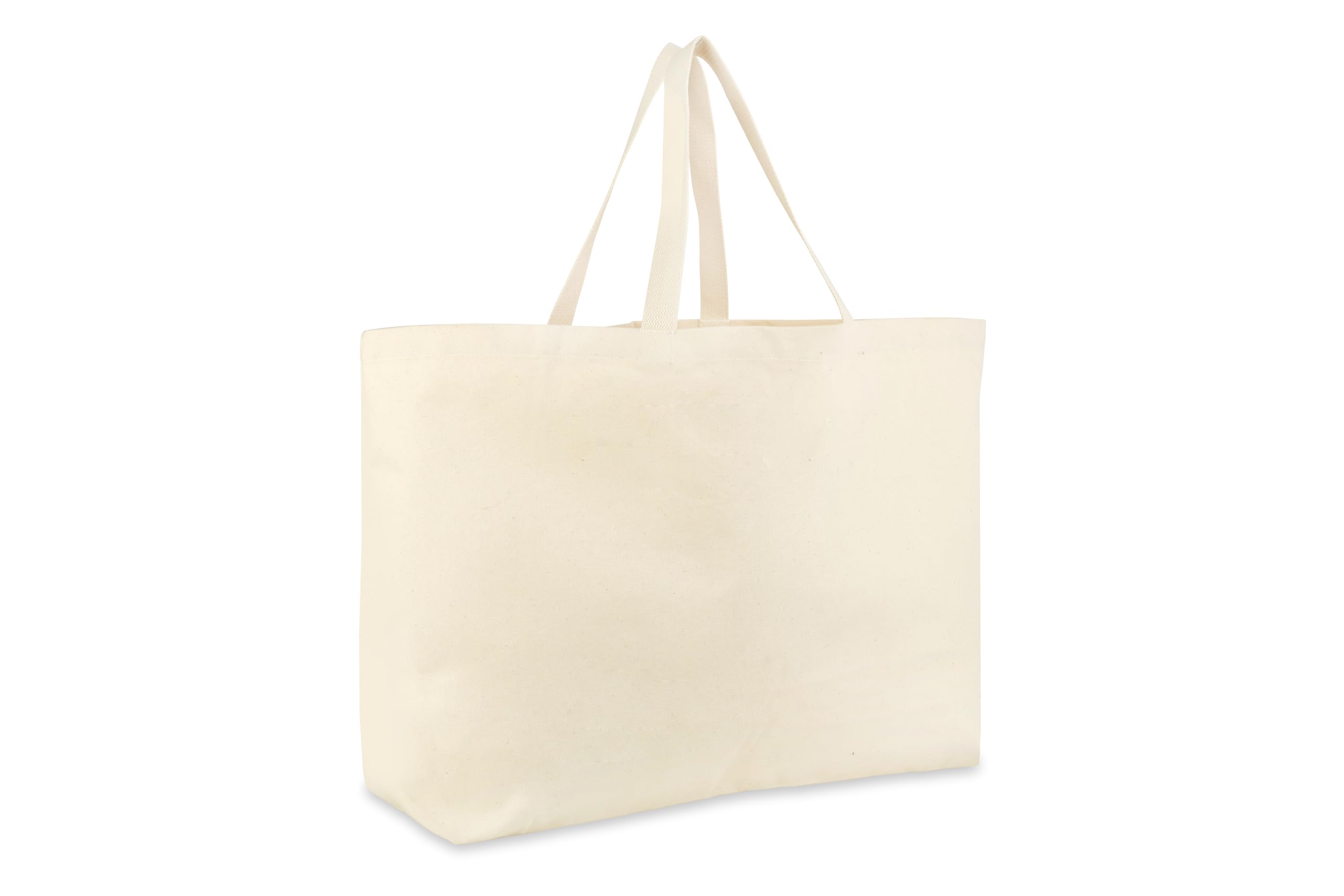 Jumbo Oversized Heavy Duty Tote Bag, Beach, Shopping, Everyday Large 100% Cotton Canvas Eco Friendly Shoulder Bag – Natural 100% Cotton