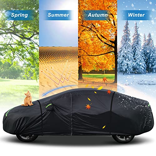 Image of for Mercedes Benz S Car Cover Waterproof All Weather Heavy Duty Protection Outdoor Full Car Covers Windproof with Driver Side Zipper Custom Fit for Mercedes Benz S-Class 2006-2025