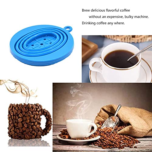 Wolecok Collapsible Pour Over Coffee Dripper,Silicone Reusable Cone Filter Holder For Camping Backpacking- For Home, Camping, Travel, Office（Dark Blue) #TOP5