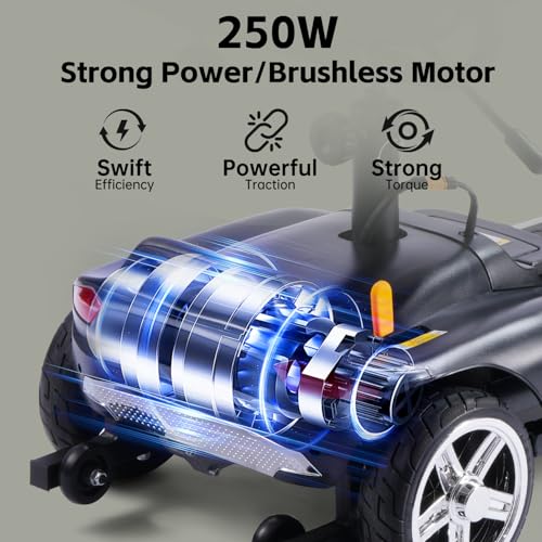 Image of 4 Wheel Mobility Scooter, Electric Scooter with Seat,Lightweight Mobility Scooter with Removable Battery. 6 MPH High Speed 265 lbs Capacity, Foldable Design (Green)