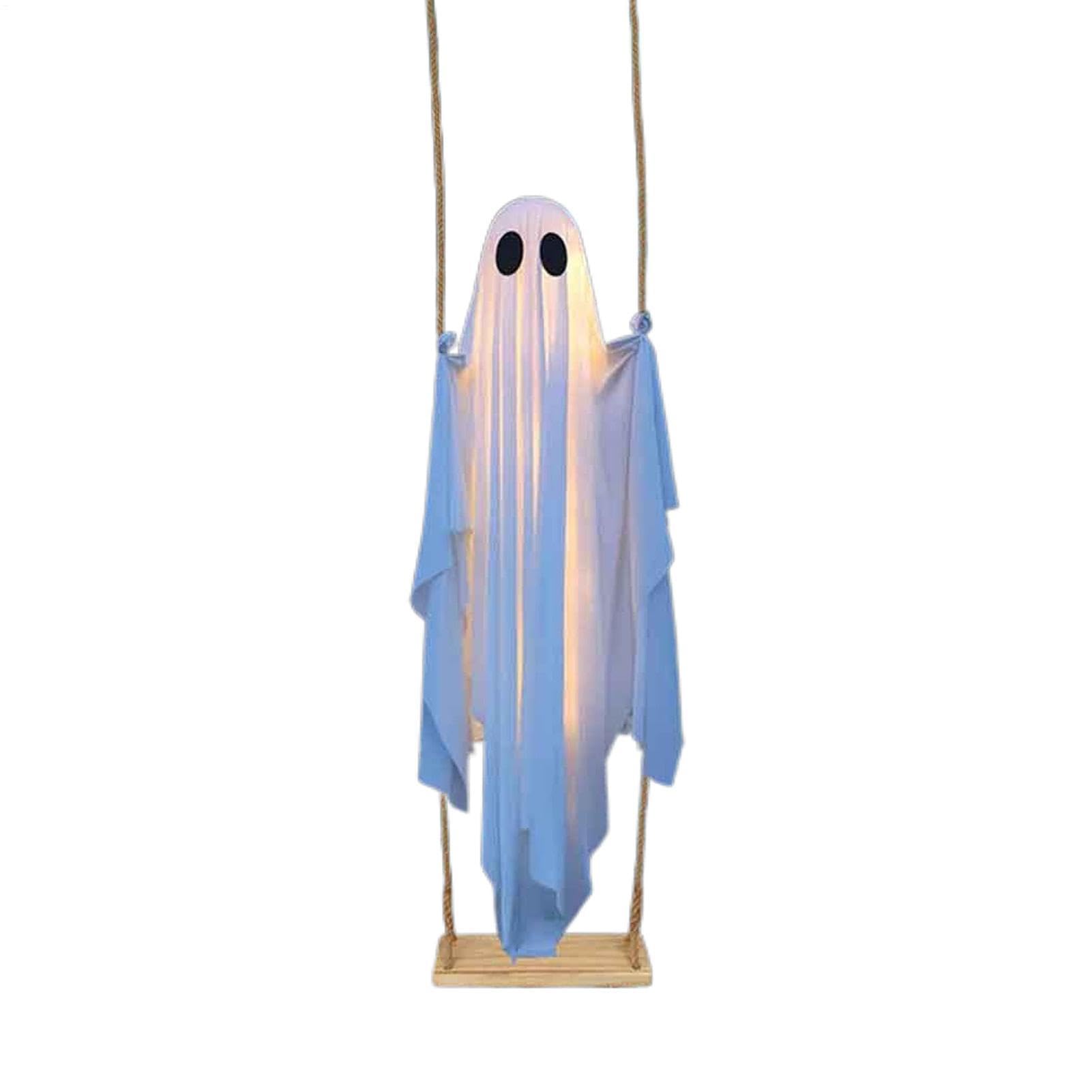 Fantasma en columpio LED para revivir la auténtica magia de Halloween en tu jardín