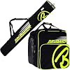 BRUBAKER Combo Set Carver Champion - Ski Bag and Ski Boot Bag for 1 Pair of Skis + Poles + Boots + Helmet