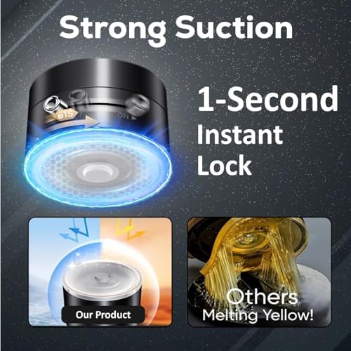 Image of Humble Vacuum Magnetic Car Phone Holder | 360 Suction Cup Mount for Dashboard & Windshield | MagSafe-Compatible Magnetic Mount for All Smartphones - Black MH03