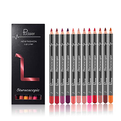 Lip Liner Set 12 Colors Natural Lip Liner Makeup Pencil Long Lasting Matte Velvet Lip Liner
