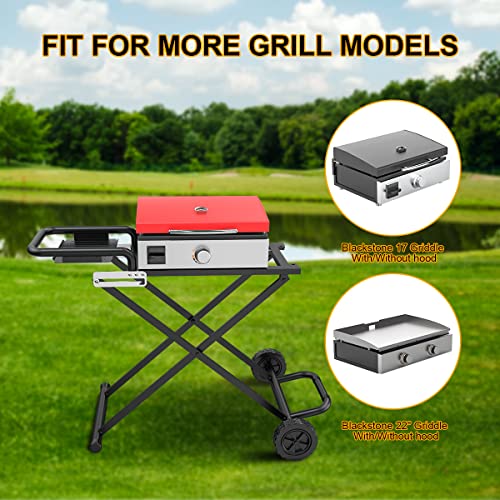Image of SafBbcue Flat Top Tabletop Griddle Stand for Blackstone Tabletop 17 inch 22 inch Grill Portable Grill Cart Folding Outdoor Griddle Shelf