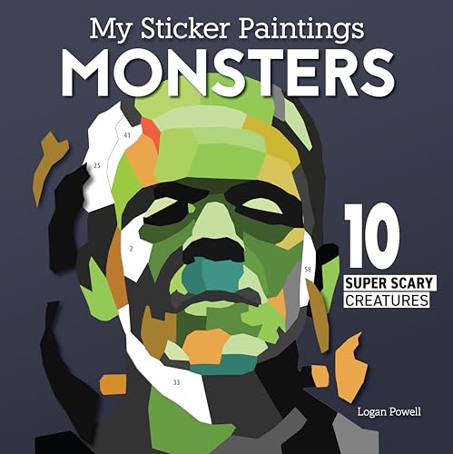 My Sticker Paintings: Monsters: 10 Super Scary Creatures (Happy Fox Books) For Kids 6-10 - Frankenstein, Vampire, Mummy, Werewolf, Dragon, and More, Made with Up to 85 Removable, Reusable Stickers