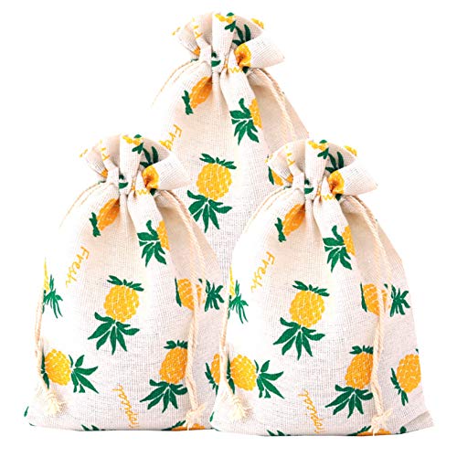Saco de presente de abacaxi, bolsa de presente com cordão, bolsa de presente de abacaxi para casamento, chá de panela, festa havaiana, luau, decoração de festa tropical, verão na praia