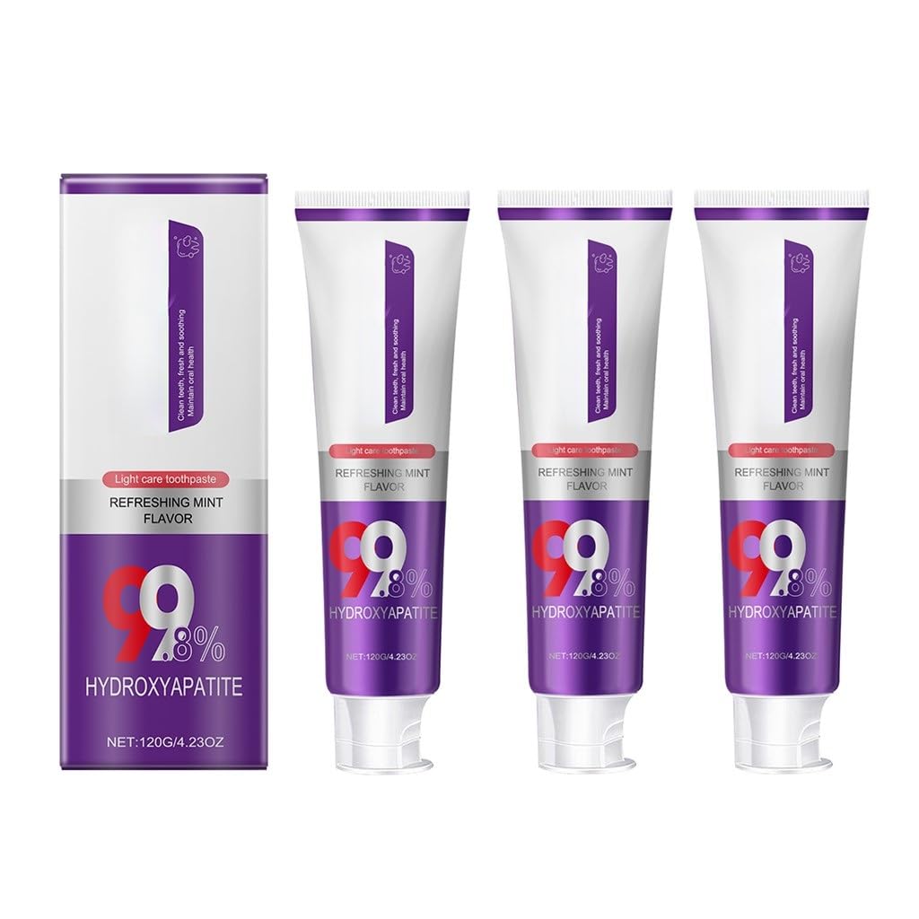 Dentifricio sbiancante avanzato for denti gialli - Rimuove le macchie, cura lo smalto con idrossiapatite e teobromina, formula delicata(3pcs)