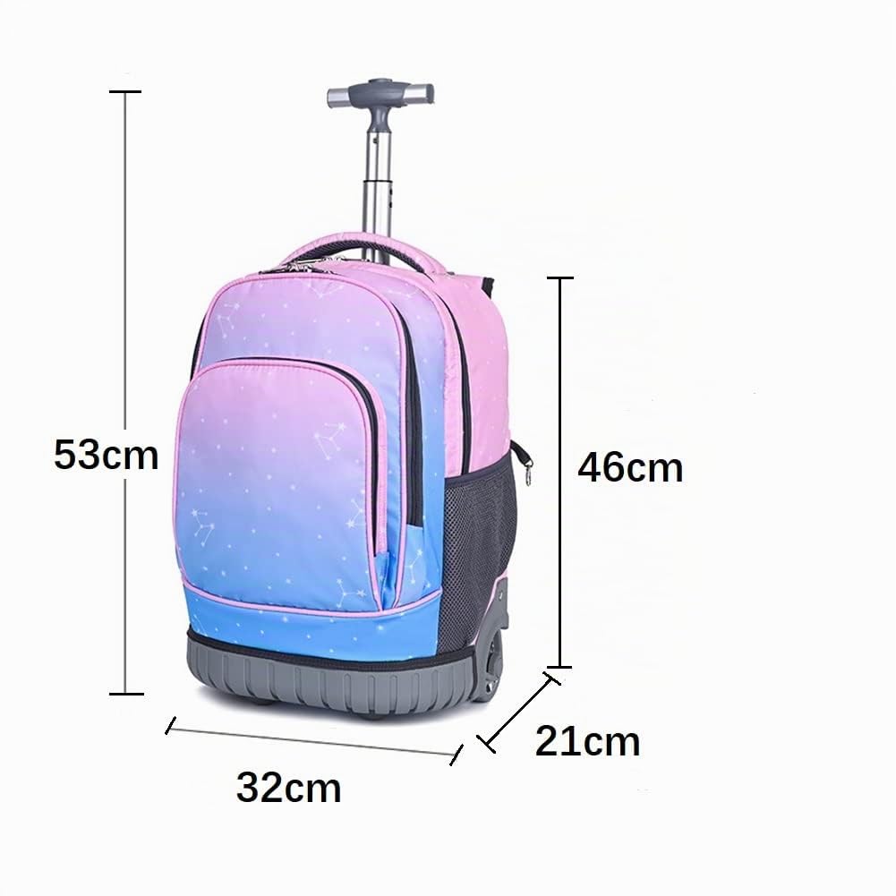 Zaino Trolley Ragazze Ragazzi, Zaino con Ruote Scuola Elementare Borsa Trolley Ideale per Bambini Studenti della Scuole Medie e Superiori