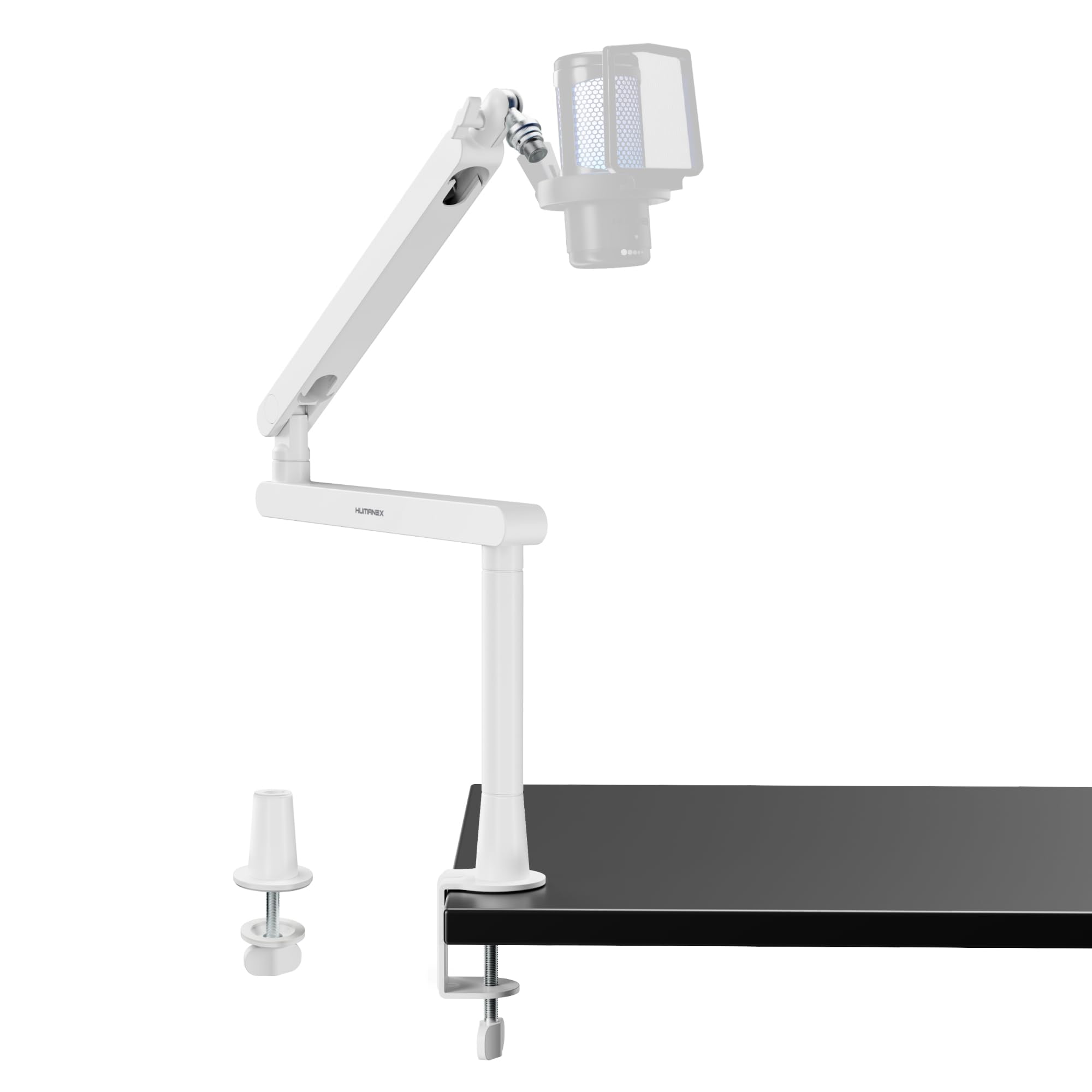 Humanex microphone arm, Adjustable Microphone Boom Arm, Desk Mount with 3/8'' to 5/8'' Screw Adapter