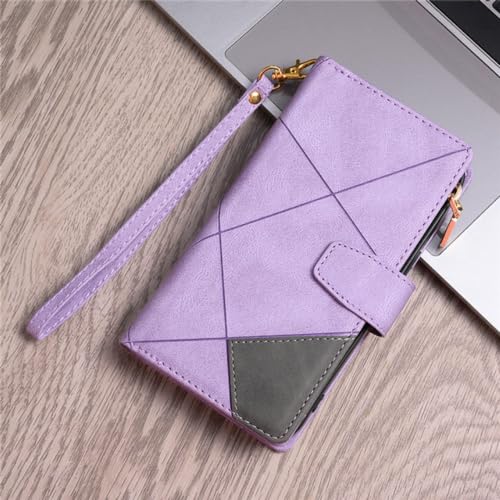 Housse de portefeuille pour iPhone 13 avec fermeture éclair et multi-emplacements
