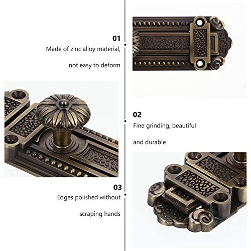 Doitool 1 Pc Security Sliding Lock Zinc Alloy Door Latch Lock Door Latch Barrel Bolt Vintage Security Lock Decorative Furniture Heavy Duty Door Hardware Blue Ancient #TOP4