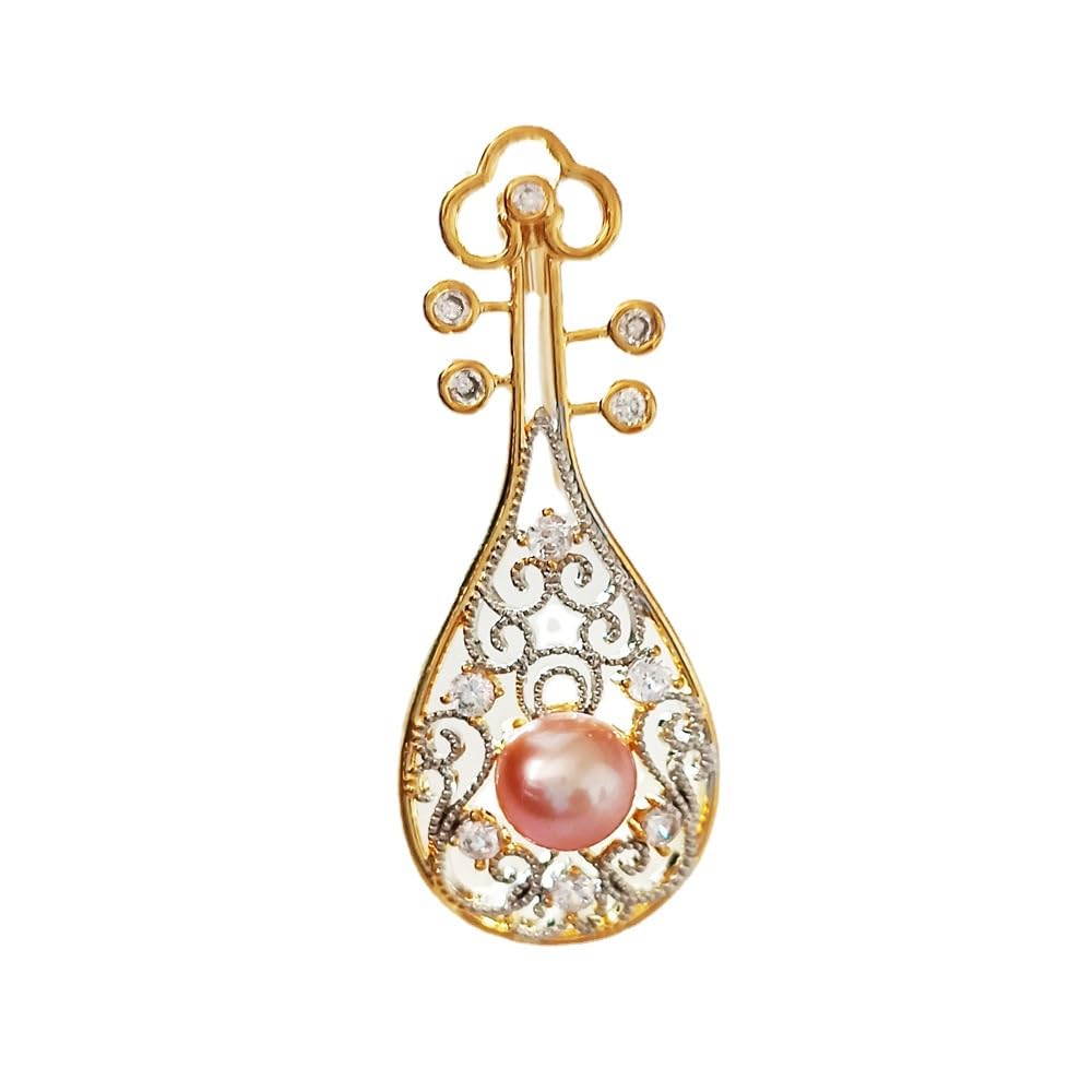 Spilla da donna per anniversario, regalo per moglie, spilla con perle naturali selezionate a mano di qualità AAA e moissanite color D, regalo per mamma, fidanzata, lei, NO11242, metallo, perla