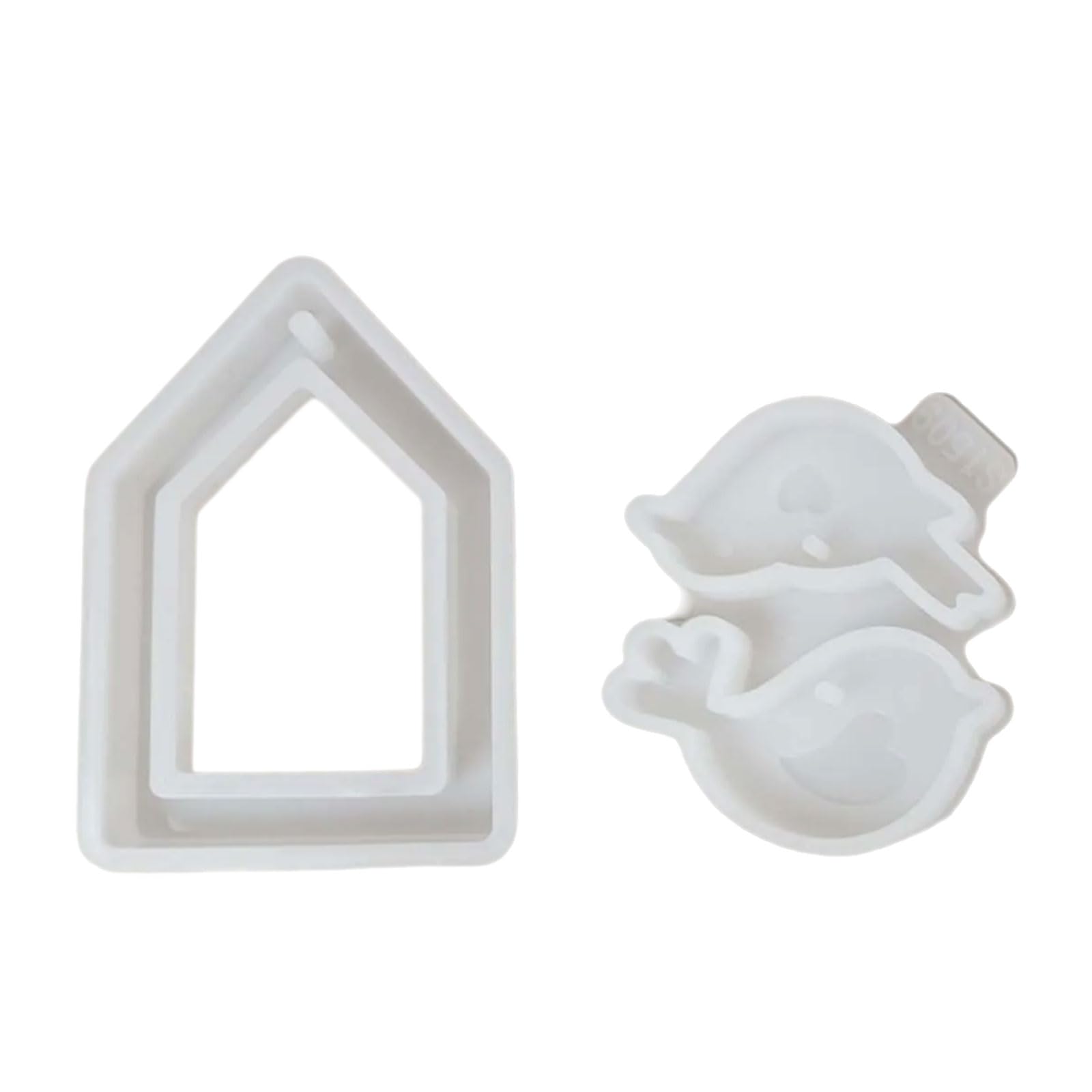 Maxtonser 2 Pcs House with Bird Castings Silicone Bird Pendant Plasters Epoxy Resin for Craft Making
