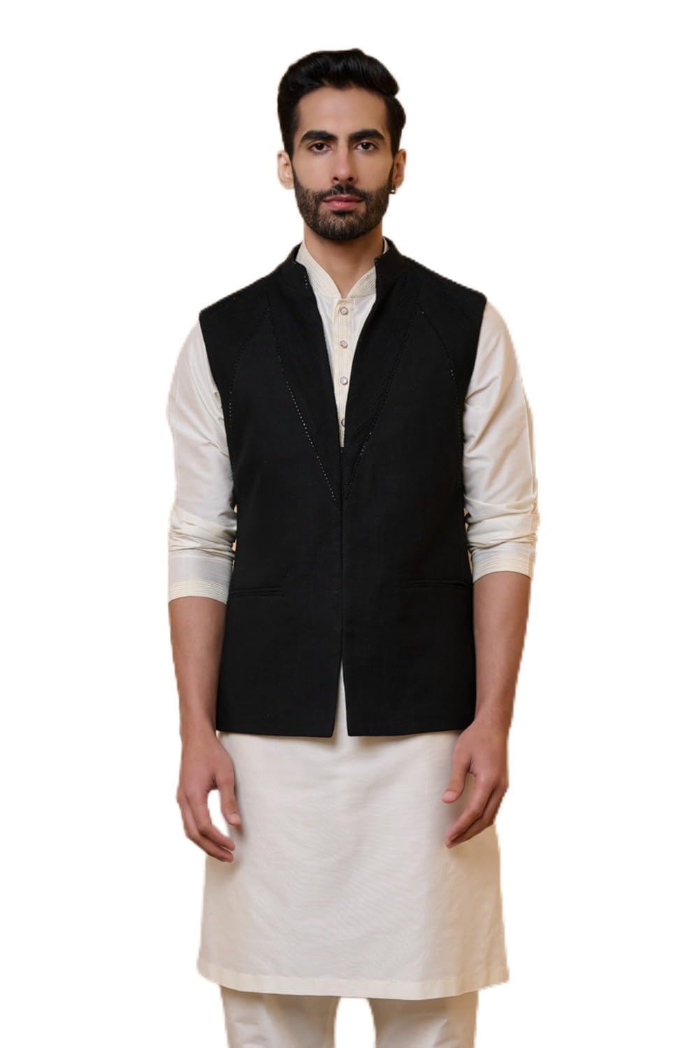 tasva Black Single Bundi For Men-picture-55