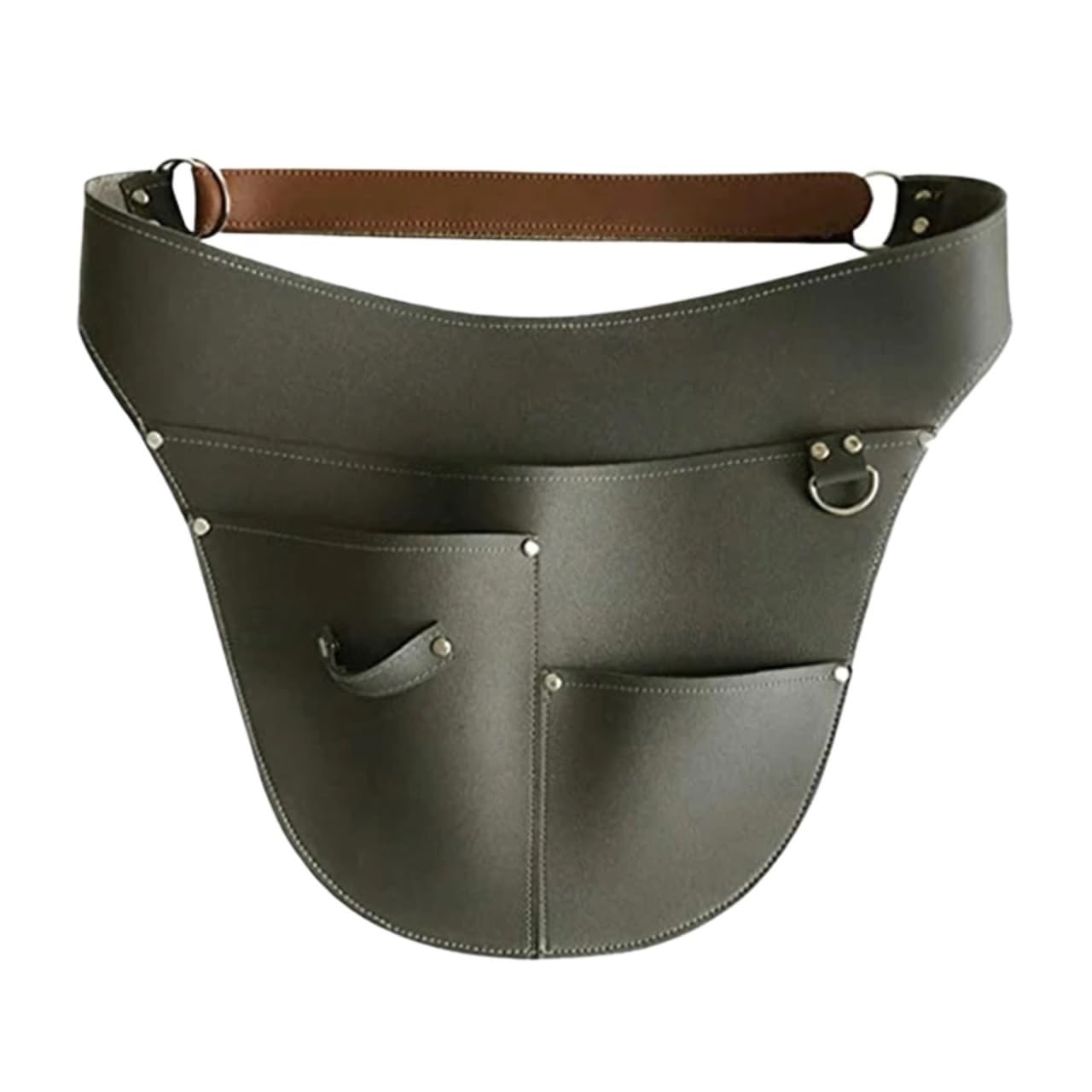 Étui de ceinture multifonctionnel en simili cuir for outils jardin, pochette taille réglable, sac tablier travail jardinage étanche Pour Charpentier(Green)