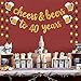 Cheers & Beers to 40 Years Gold Glitter Banner - 40th Birthday Decorations for Him / Her - 40th Birthday Gifts - 40 Years Anniversary Decorations - 40th Wedding Party Supplies for Men / Women