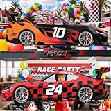 WADORN 2 x Rennparty Dekorationshintergrund. 140x200cm Rennwagen Themenbanner Hintergründe Coole Auto Fotoautomaten Requisite Rennfotografie Hintergrund Für Geburtstagsparty Dekorationszubehör