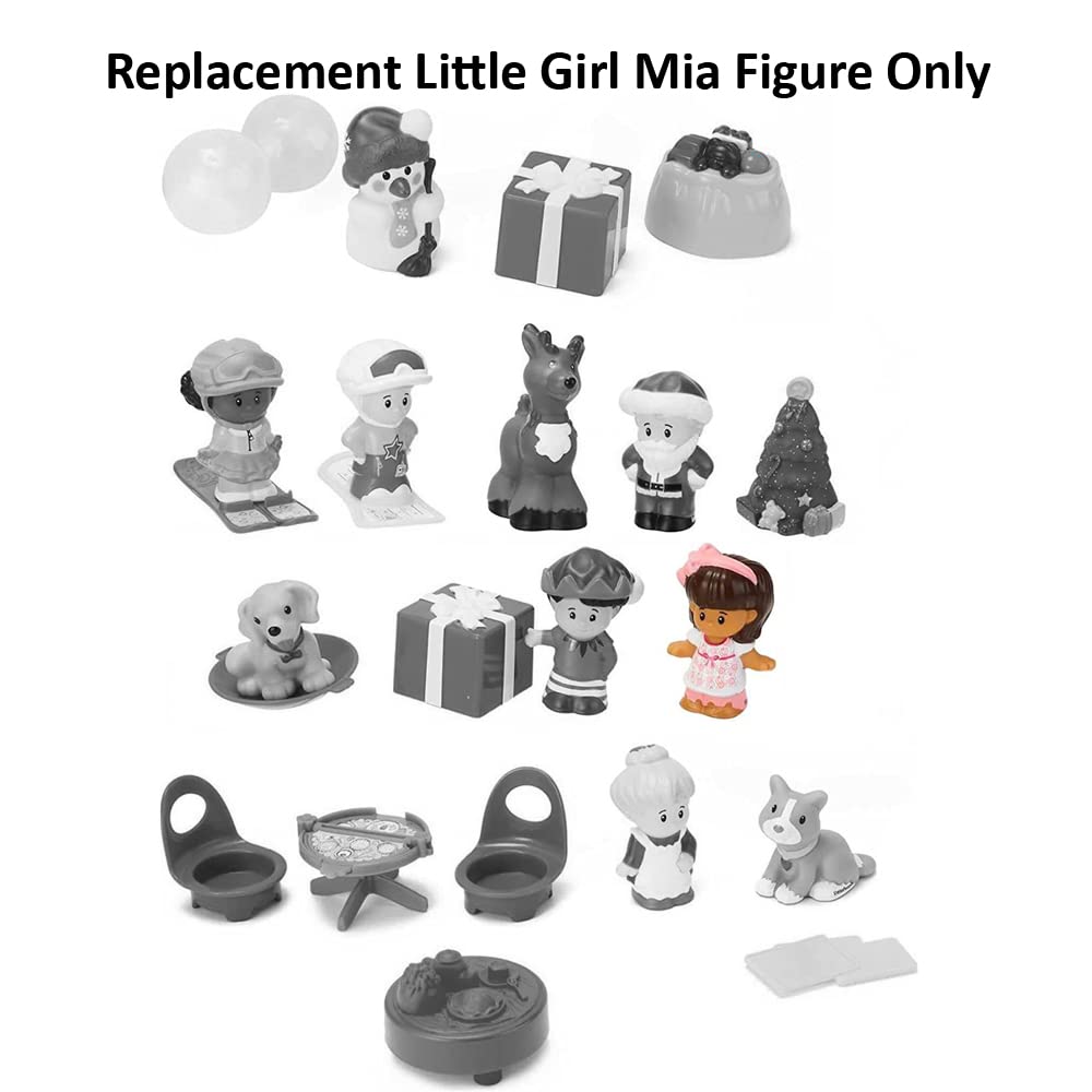 Pieza de repuesto para Fisher-Price Little People Calendario de Adviento – DGF96 o GLK12 ~ Reemplazo de figura de niña pequeña Mia ~ Funciona con otros juegos también
