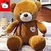 HUOQILIN Große Teddybär Plüschtier Panda Kissen Kuscheltier Hund Wohnkultur Geschenke (Color : Brown, Size : 100cm)