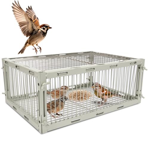 Sparrow Trap Cage Bird Traps for Small Birds Wild House Sparrow Bird Traps One Way Birds Cage Trap Bird Catcher Trap for Cardinals Quail Starlings with S Size