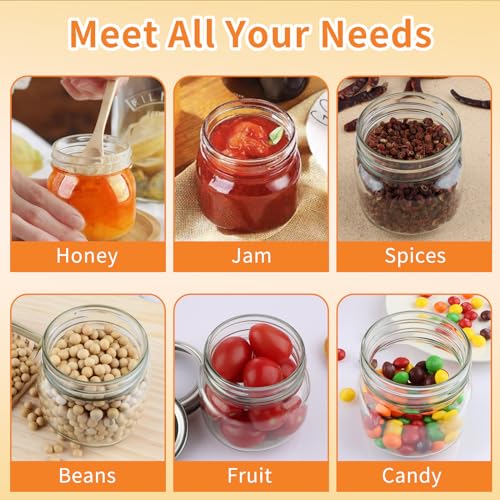 Urspeedteklive CB-MSG08-A01-SP 30 Pack Mason Jars 8 Oz With Regular Lids And Bands, Half Pint Canning Jars, Small Glass Jars thumb #3