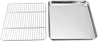 Plateau anti-rôti de plateau anti-bâton Tin en acier inoxydable Cuisinière Grill Grand four rôtissoire universel, plateau de grille