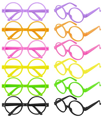 Moncinday Comius Gafas de Fiesta, 12 Pares Multicolor Gafas de mago,Sol para Fiestas de Juguete Gafas de Sol Disfraz Gafas de Persiana para Fiesta Disfraces