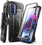 SUPCASE Unicorn Beetle Pro Series Case for Moto G Stylus 5G 2022 [Not Fit 4G Version], with Built-in Screen Protector Full-Body Rugged Belt Clip & Kickstand Case (Black)