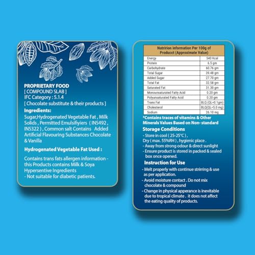 Image of Choco Nutri Town Premium Mango Compound Slab | Chocolate Bar For Making Cakes & Cookies - 500G