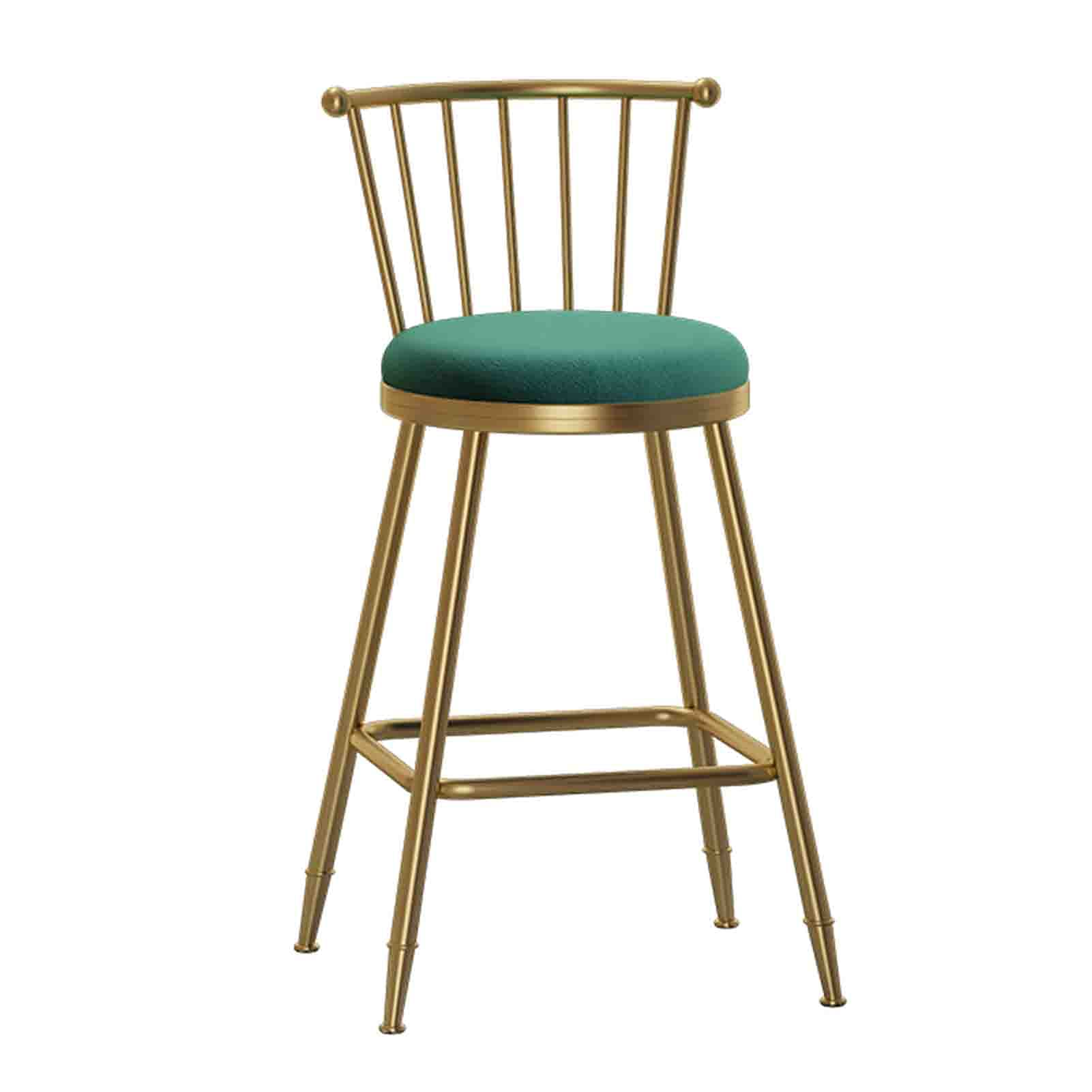 Tabourets de bar en velours rose et bleu avec repose-pieds ergonomique