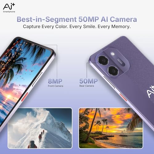 Image of AI+ Pulse 2, 6.745 inch HD+ Display, 4GB RAM, 64GB Storage, Android 16, Unisoc T7250 Octa Core, 50MP Camera, 6000mAh Battery (Purple)