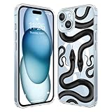 RSMTCI Black Snake for iPhone 15 Plus Case - Clear - Compatible with MagSafe - Not Yellowing - Slim, Lightweight, and Durable Clear Acrylic Material for Enhanced Protection and Style