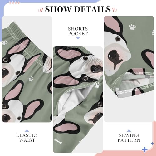 Boys' Pants Cute Cartoon Dog Puppies French Bulldog Long Bottom Jogger Pants Elastic Waist Trousers with Pockets S-XL4