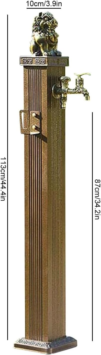 Large Outdoor Stainless Steel Garden Water Column - Antifreeze Hose Faucet Extender with Spray Gun, Decorative Tap for Gardens, Patios, and Landscaping (Black)