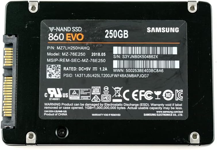 SAMSUNG 860 EVO 250GB 2.5-Inch SATA III Internal SSD (MZ-76E250E)
