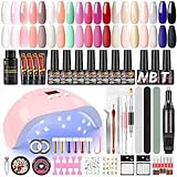 kit complet pour ongle resine 【Lampe à ongles 36W U V/LED】Capteur automatique - mains allumées, lumière allumée, mains sorties, lumière éteinte. 3 modes de temps -30/60/90 secondes, personnalisez-les en fonction de vos besoins, pratique et rapide. Avec 18 unités LED, tous les types de gel pour ongles peuvent être durcis rapidement.