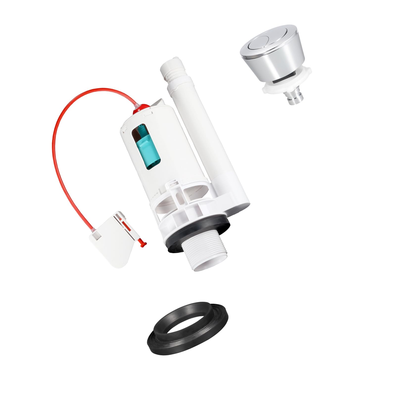 Premium Two Way Flush Mechanism for Common Toilet Units Including Glossy Buttons and Rust Replacement Toilet Flush Gate