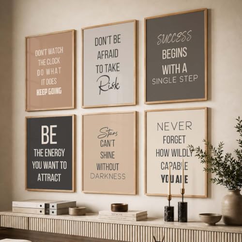 Image of kotart Inspired poster Motivational Quotes | Wall Hanging frames for Living Room | Bedroom | Office | Gift | Decoration frames for Home | Painting wall Decor - Set of 6 Multicolo (10x13 inch, C)